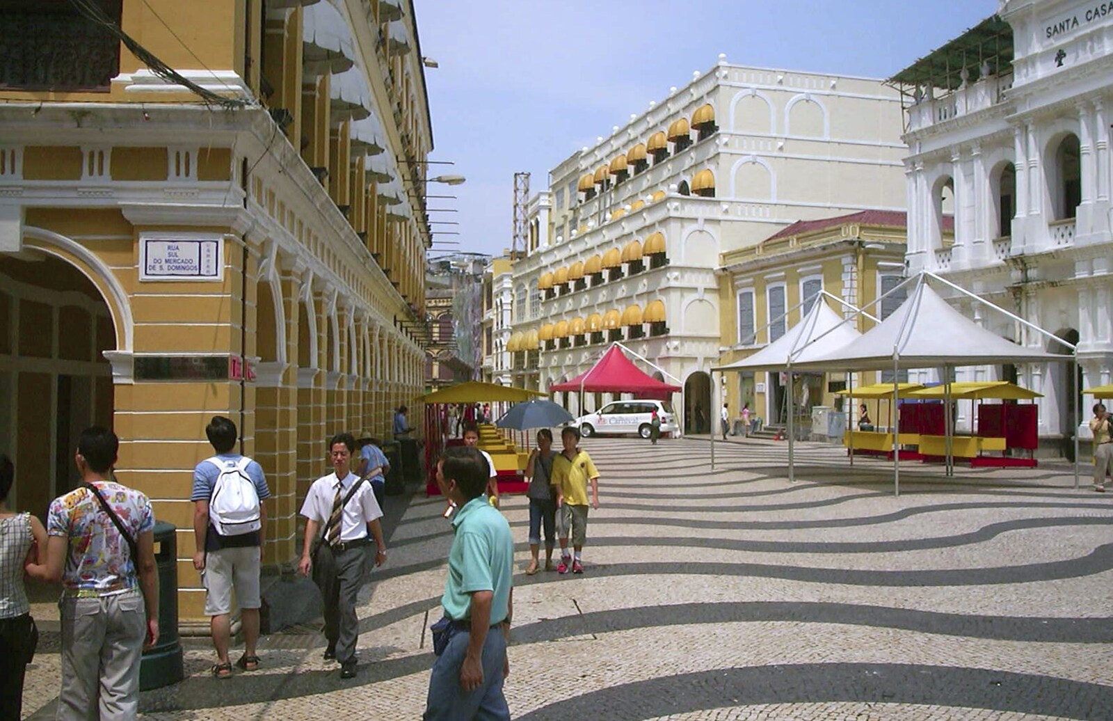 A Day Trip to Macau, China - 16th August 2001: The market square: Rua Sul do Mercado De S. Domingos