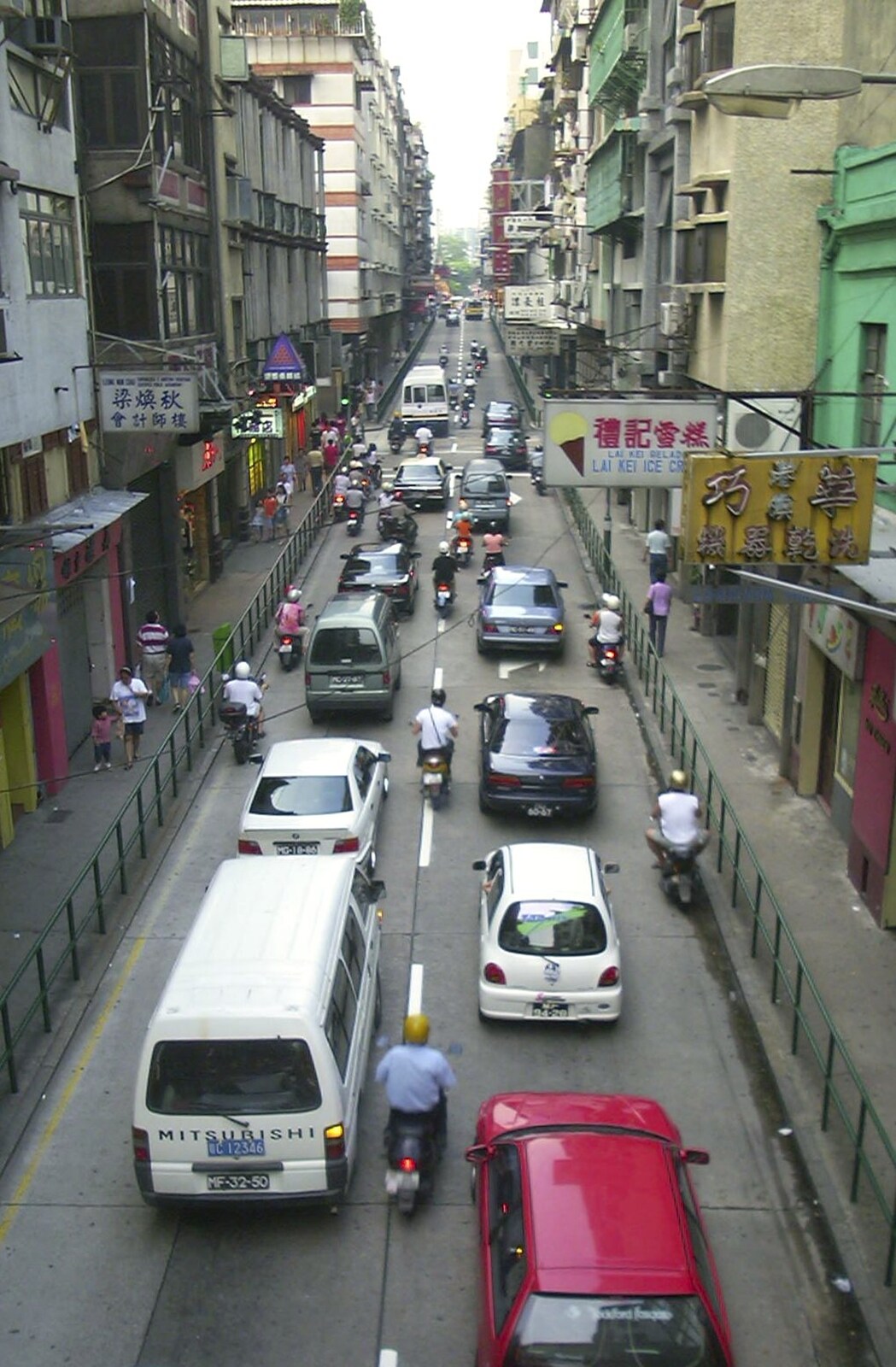 A Day Trip to Macau, China - 16th August 2001: A busy street