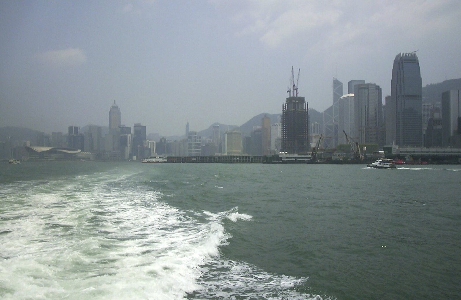 Lamma Island, Hong Kong, China - 20th August 2001: Looking back from the ferry