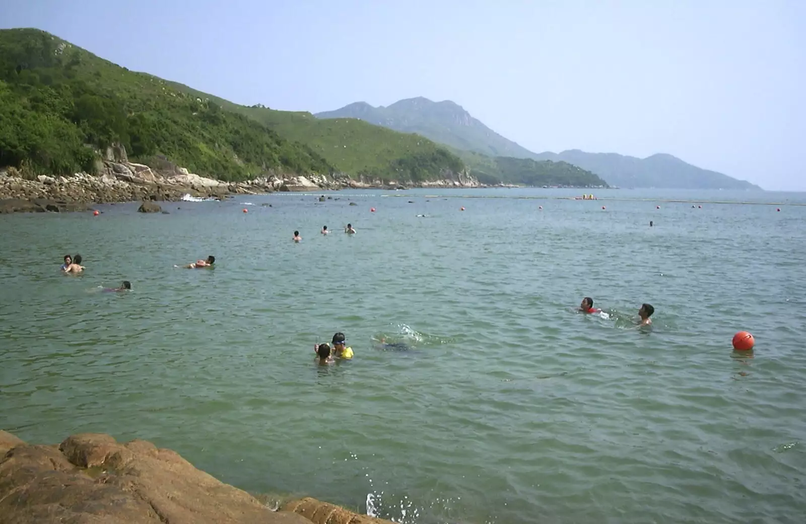 Lots of swimmers bob about, from Lamma Island, Hong Kong, China - 20th August 2001