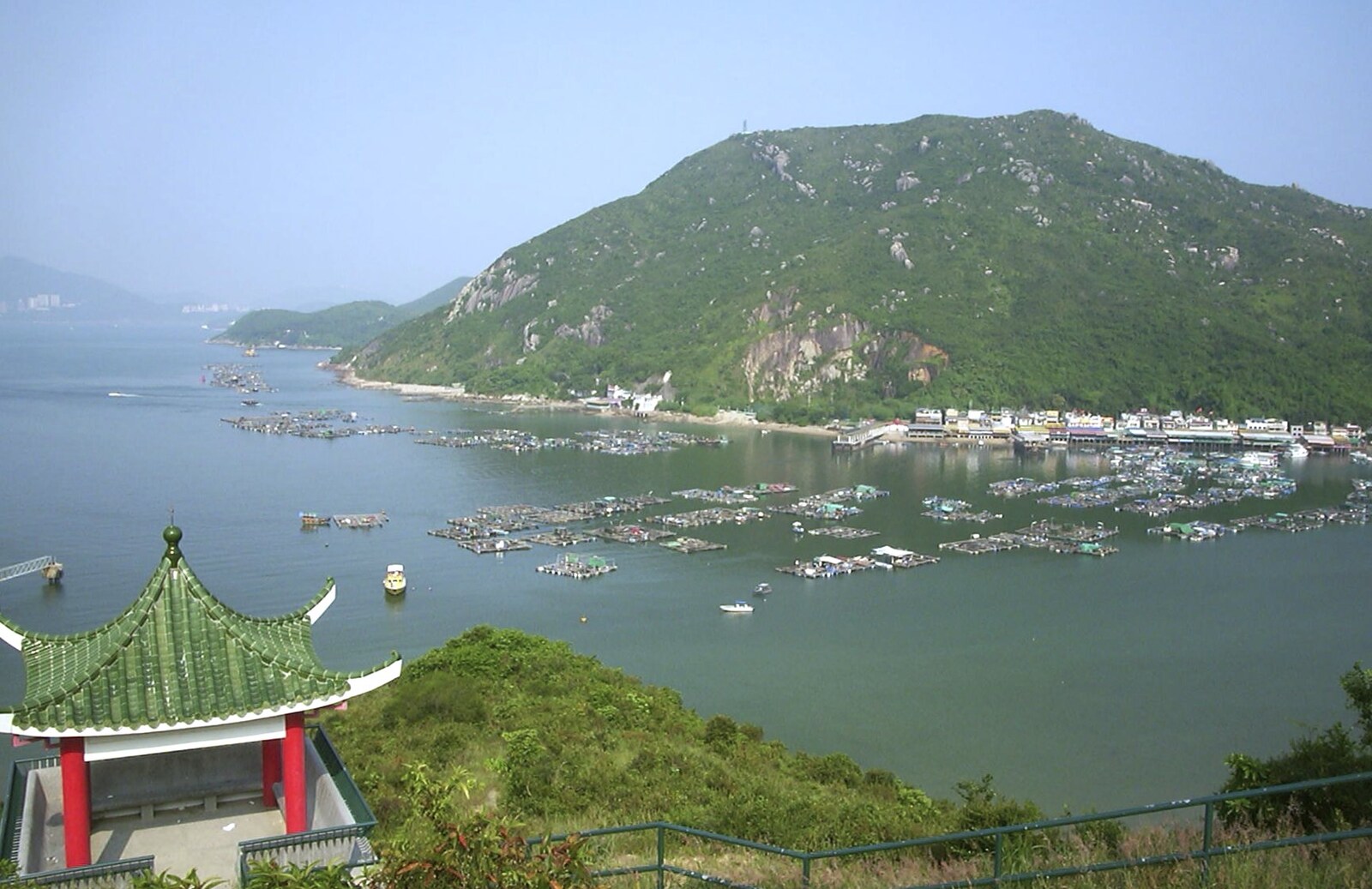 Lamma Island, Hong Kong, China - 20th August 2001: Looking down onto the floating village of Sok Kwo Wan
