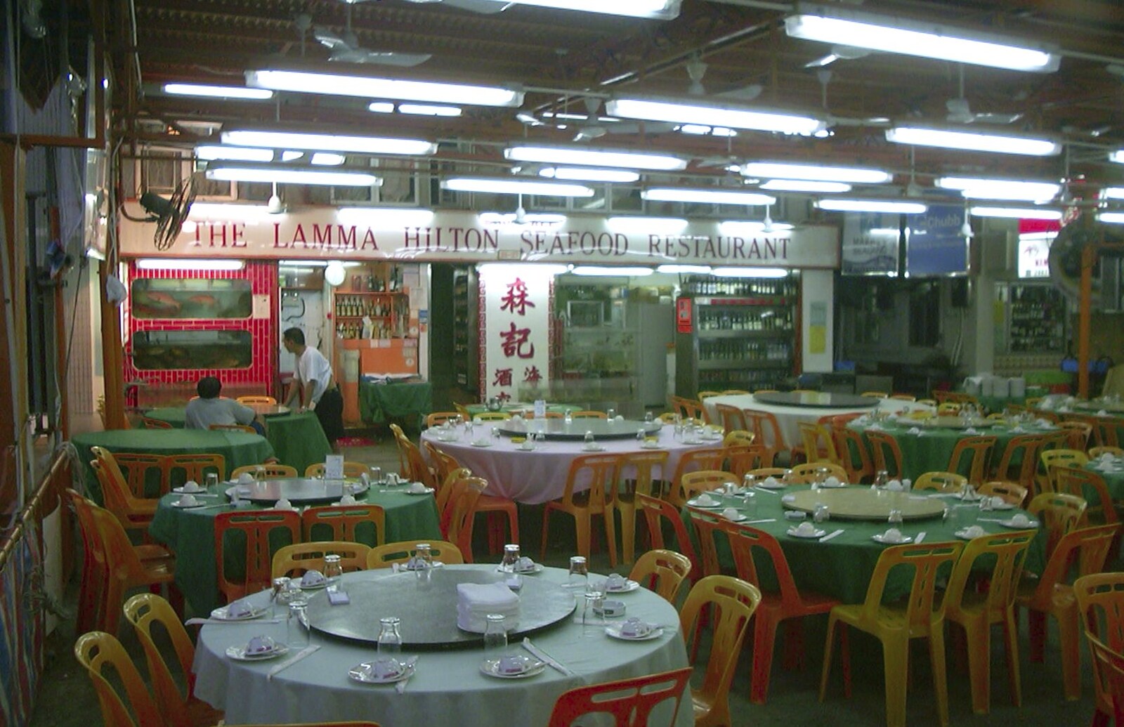 Lamma Island, Hong Kong, China - 20th August 2001: Another view of the Lamma Hilton's tables