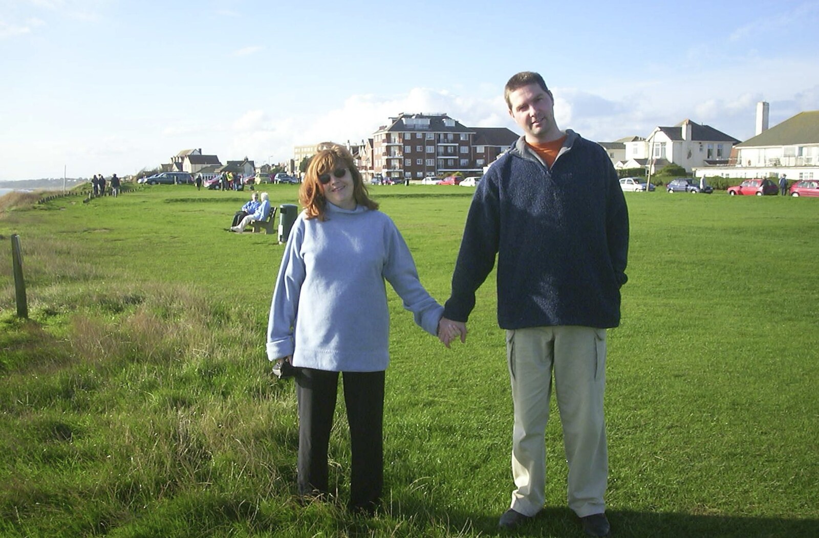 Michelle and Sean, Barton-on-Sea cliff top from A Trip Down South, New Milton, Hampshire - 25th August 2001