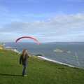 A girl looks like she's got a head parachute , A Trip Down South, New Milton, Hampshire - 25th August 2001