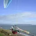 The para-glider sets sail towards the sea, A Trip Down South, New Milton, Hampshire - 25th August 2001