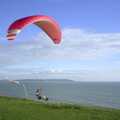 Someone launches off the cliff top, A Trip Down South, New Milton, Hampshire - 25th August 2001