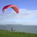 Someone launches off the cliff top, A Trip Down South, New Milton, Hampshire - 25th August 2001