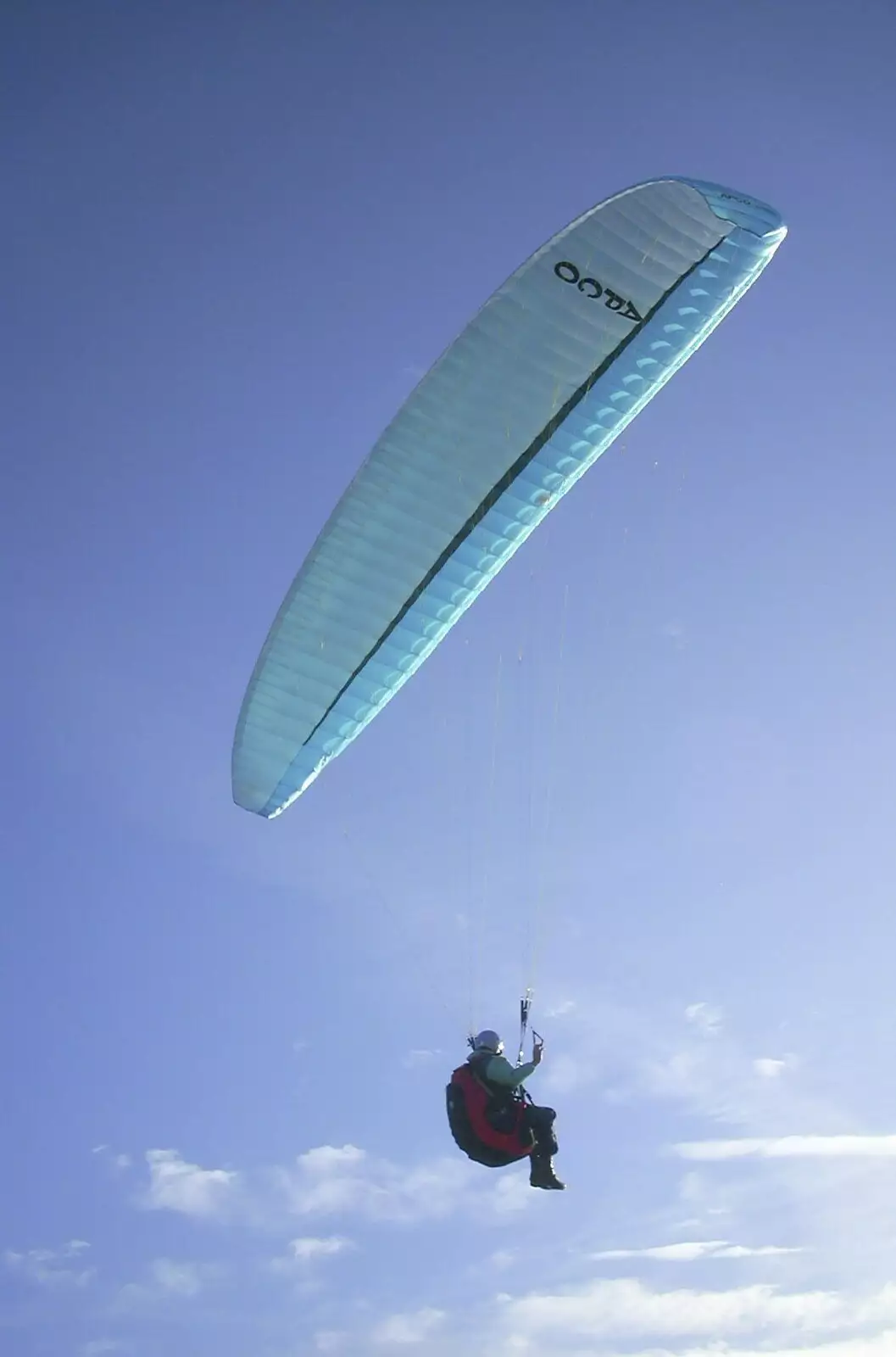 A paraglider floats around, from A Trip Down South, New Milton, Hampshire - 25th August 2001