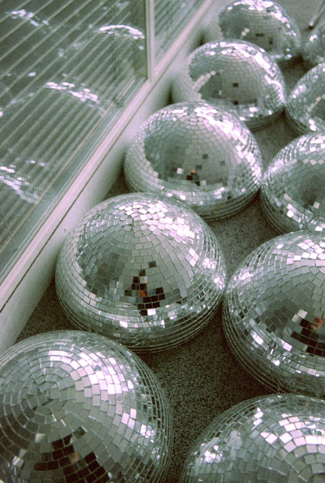 Loads of half-moon glitter balls from 3G Lab Moves Offices, Milton Road, Cambourne and Cambridge - 27th August 2001