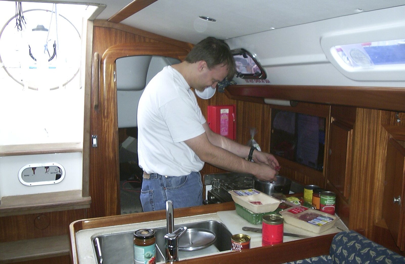Nick rustles up some food from A 3G Lab Sailing Trip, Shotley, Suffolk - 6th September 2001