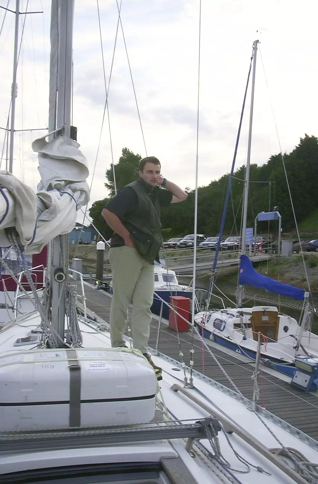 Dan surveys the scene, from A 3G Lab Sailing Trip, Shotley, Suffolk - 6th September 2001