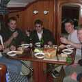 The sailing boys have some sort of dinner, A 3G Lab Sailing Trip, Shotley, Suffolk - 6th September 2001