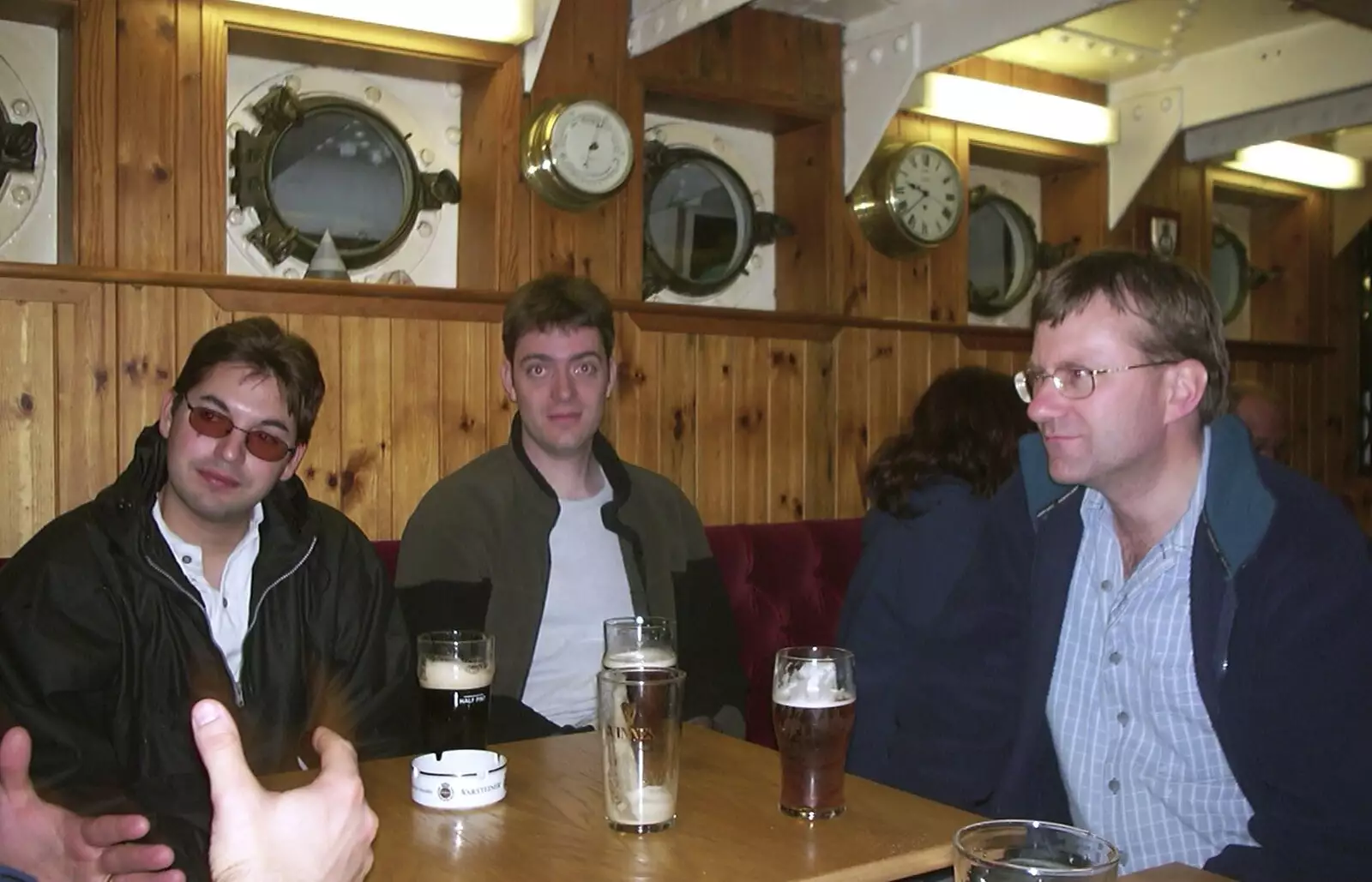 We have a beer in Suffolk Yacht Harbour, from A 3G Lab Sailing Trip, Shotley, Suffolk - 6th September 2001