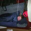Paul's asleep and strapped in, A 3G Lab Sailing Trip, Shotley, Suffolk - 6th September 2001
