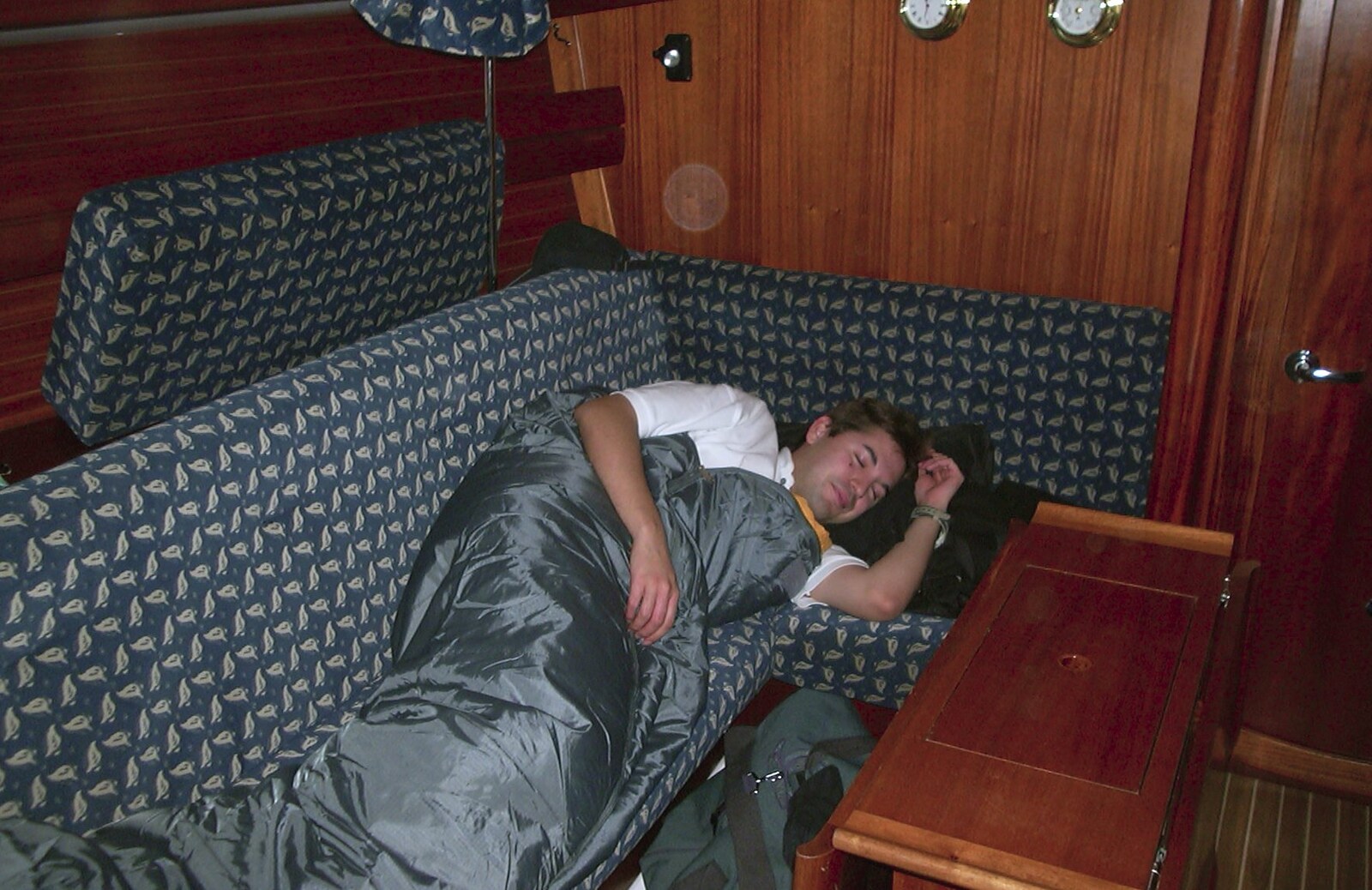 Stef's asleep from A 3G Lab Sailing Trip, Shotley, Suffolk - 6th September 2001