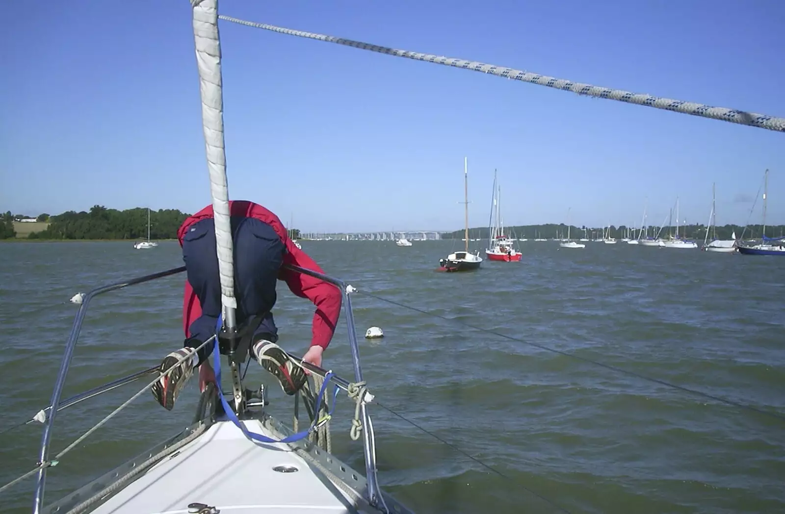 Paul checks the anchor, from A 3G Lab Sailing Trip, Shotley, Suffolk - 6th September 2001