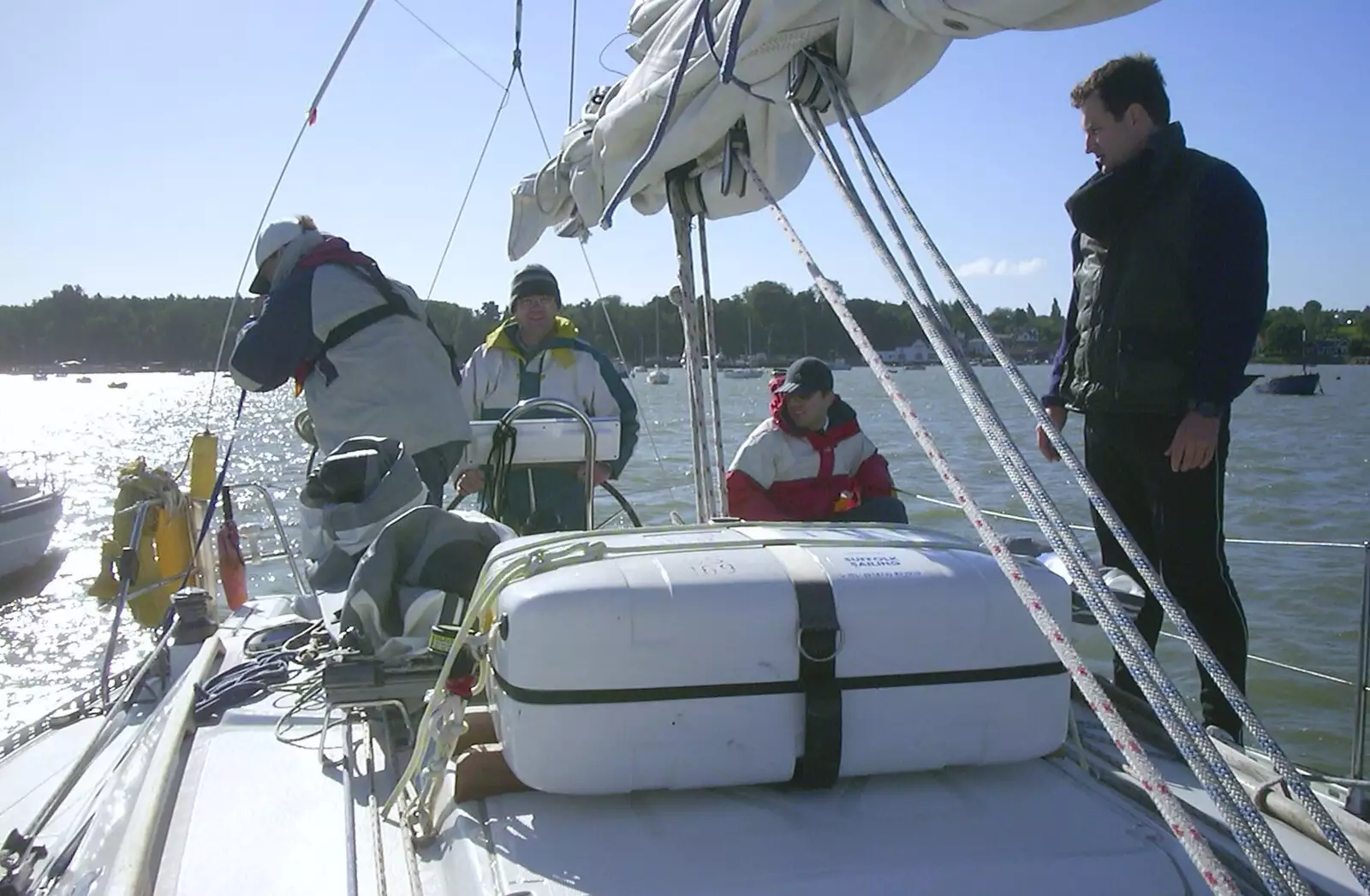 On the stern of the boat, from A 3G Lab Sailing Trip, Shotley, Suffolk - 6th September 2001