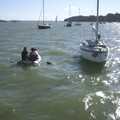 A 3G Lab Sailing Trip, Shotley, Suffolk - 6th September 2001, Dan and Gerard row off to Pin Mill for supplies