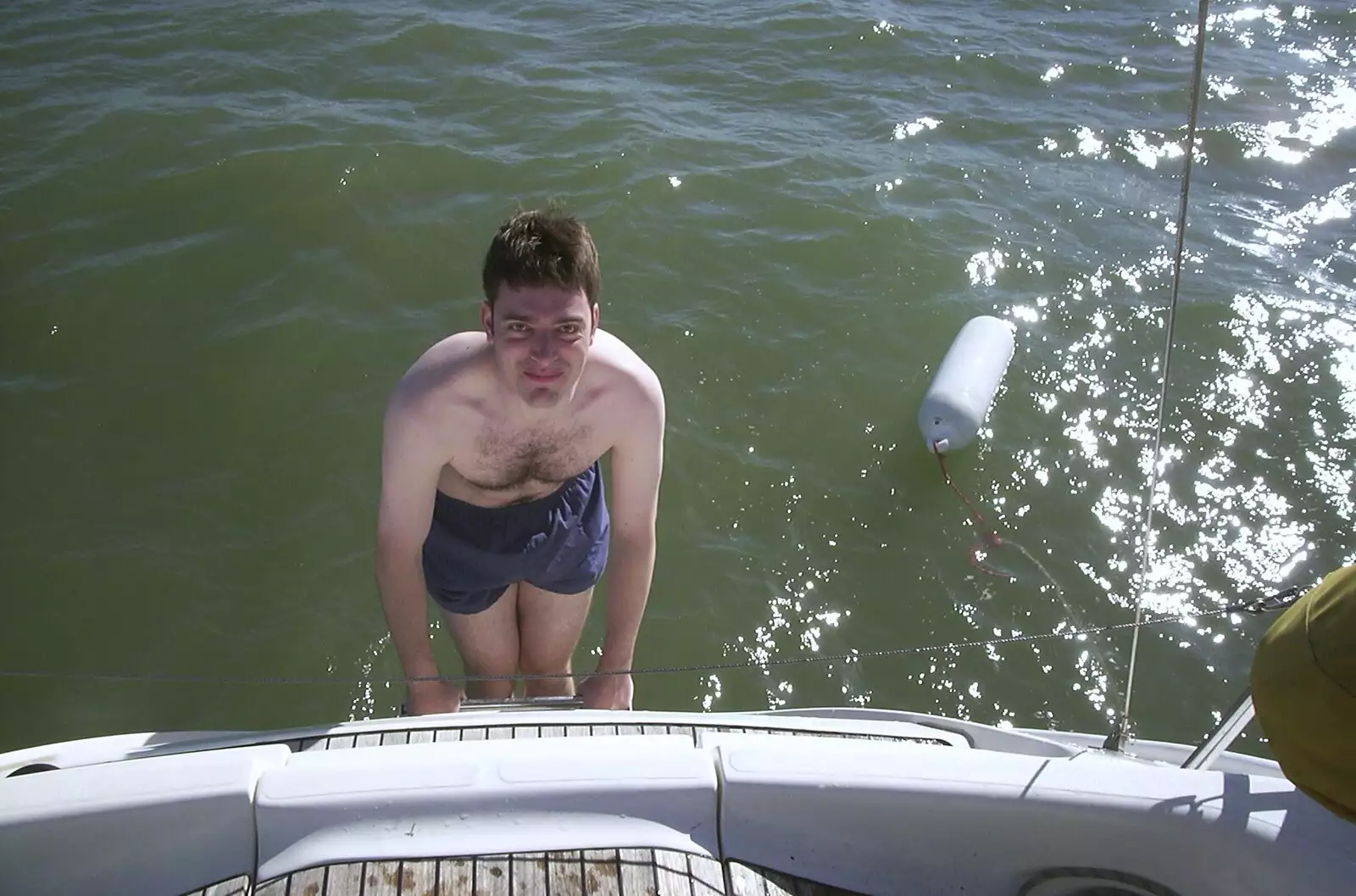 Stef goes for a swim, from A 3G Lab Sailing Trip, Shotley, Suffolk - 6th September 2001