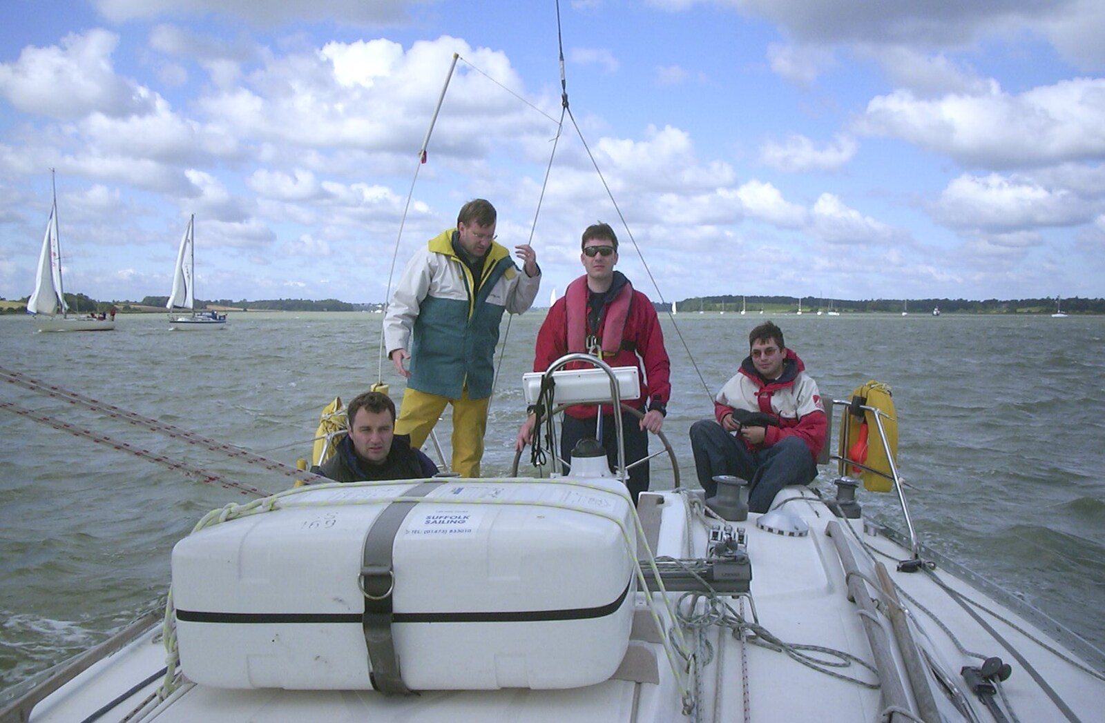The boys on the boat from A 3G Lab Sailing Trip, Shotley, Suffolk - 6th September 2001