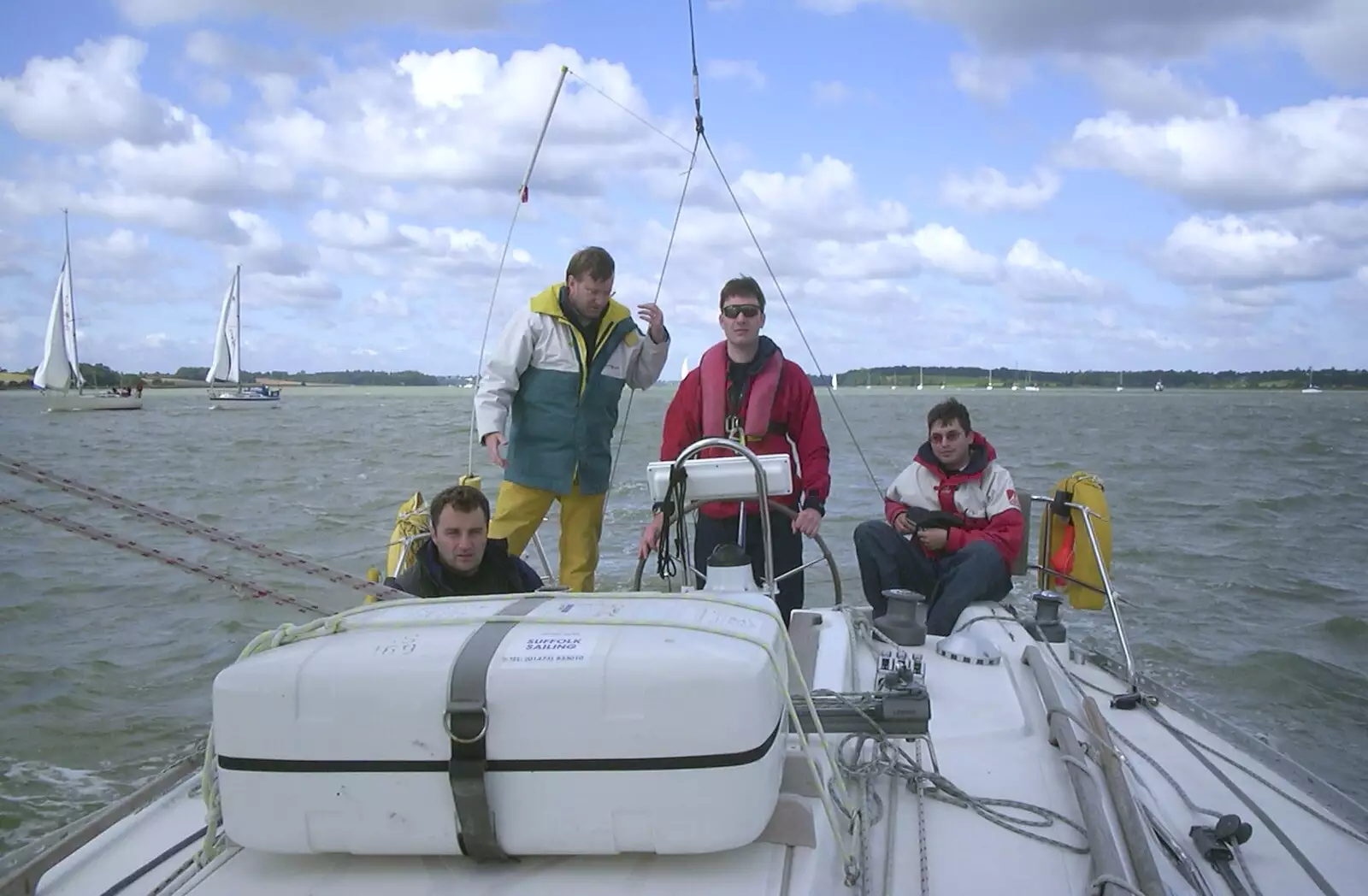 The boys on the boat, from A 3G Lab Sailing Trip, Shotley, Suffolk - 6th September 2001