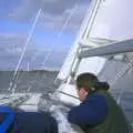 Dan looks out to Felixstowe, A 3G Lab Sailing Trip, Shotley, Suffolk - 6th September 2001