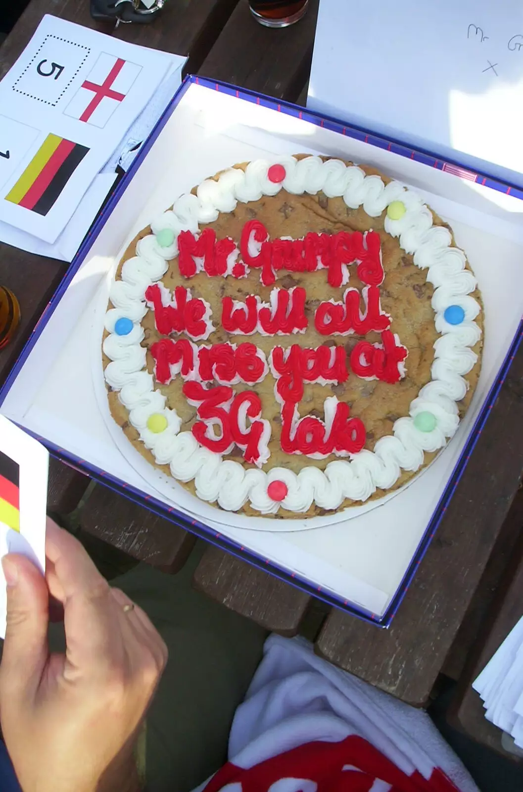 The leaving cake, from Herr Gockeller leaves 3G Lab, Cambridge - 10th September 2001