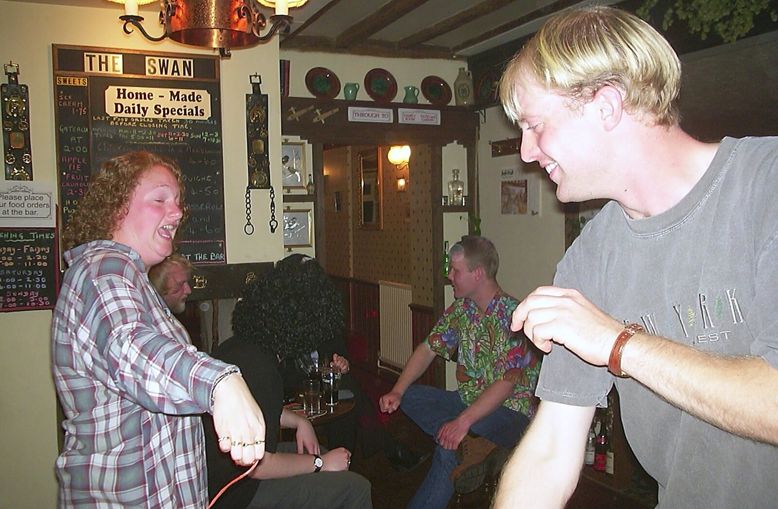 Sally takes on Paul from Conkers at The Swan Inn and 3G Lab Pizza, Cambridge - 10th October 2001