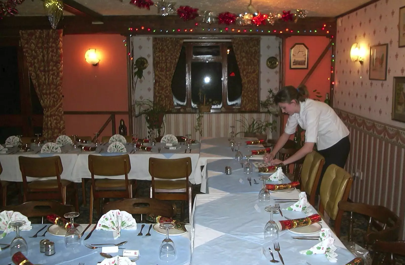 The stage is set, from The BSCC Christmas Dinner, Brome Swan, Suffolk - 7th December 2001