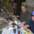 The rowdy table, The BSCC Christmas Dinner, Brome Swan, Suffolk - 7th December 2001