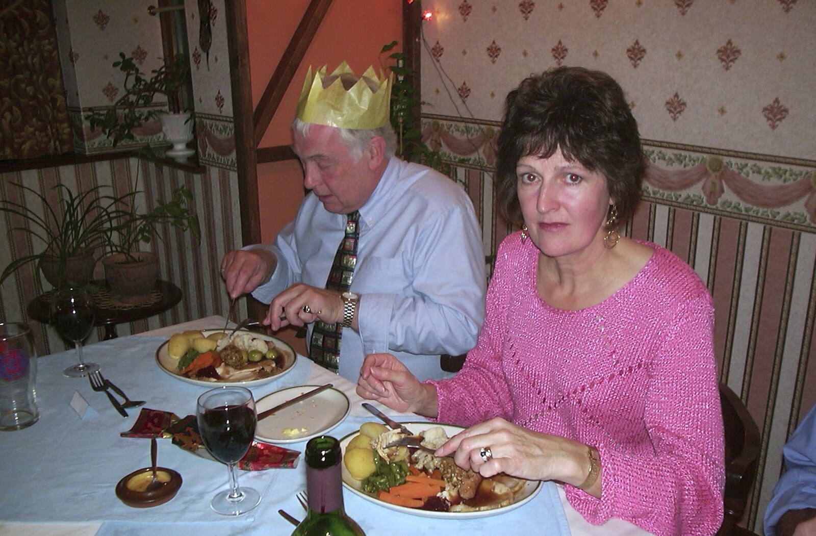 Colin and Jill from The BSCC Christmas Dinner, Brome Swan, Suffolk - 7th December 2001