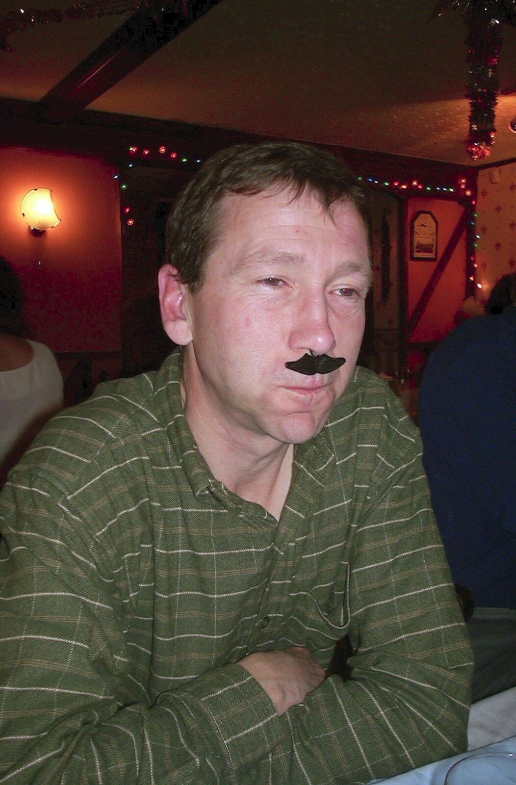Apple does his best Hitler impersonation from The BSCC Christmas Dinner, Brome Swan, Suffolk - 7th December 2001