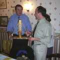 DH wins the golden stabilisers, The BSCC Christmas Dinner, Brome Swan, Suffolk - 7th December 2001
