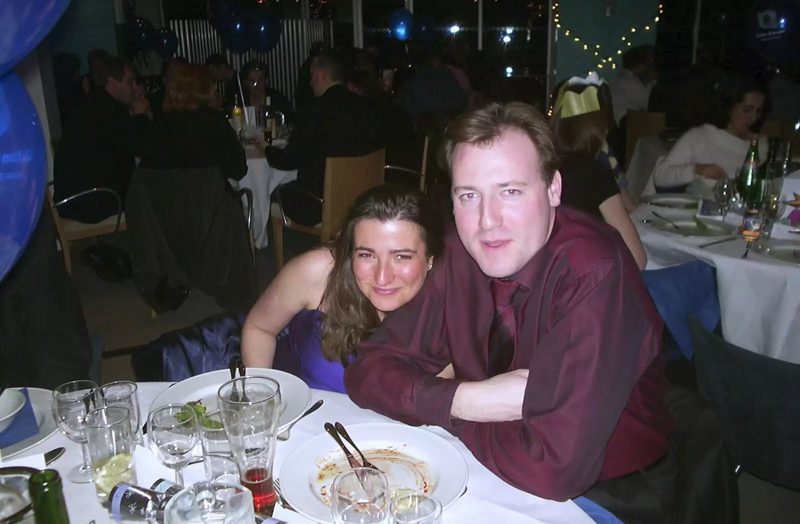 Crispin and his wife, from 3G Lab Christmas Party, Q-Ton Centre, Cambridge - 20th December 2001