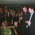 Nosher and Dan play Scalextric, 3G Lab Christmas Party, Q-Ton Centre, Cambridge - 20th December 2001