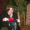 Sis gets her purse out, Nearly Christmas With Sis and Matt, Brome, Suffolk - 24th December 2001