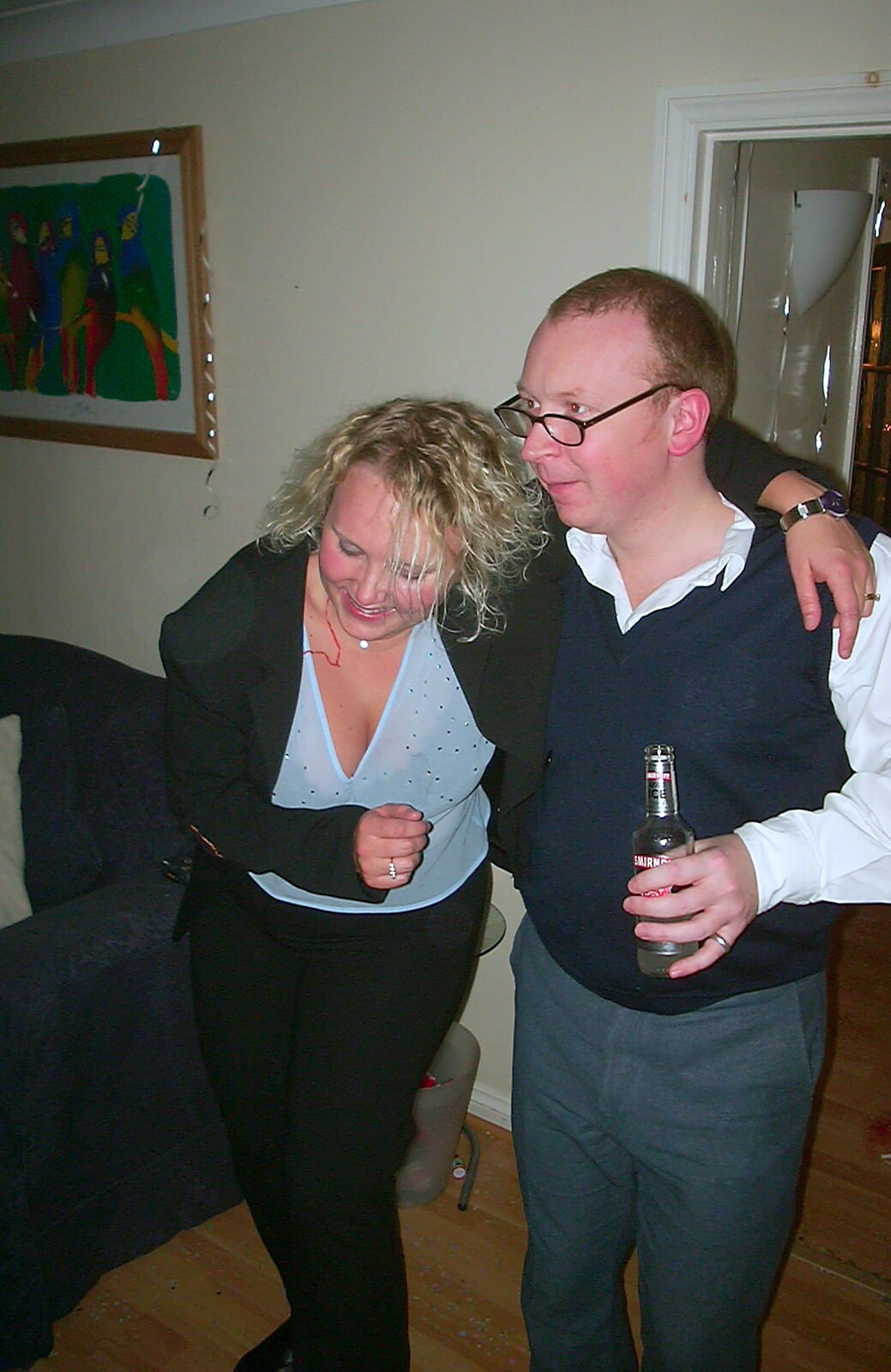Michelle and Julian from A 3G Lab New Year at Michelle's, St Ives, Cambridgeshire - 31st December 2001