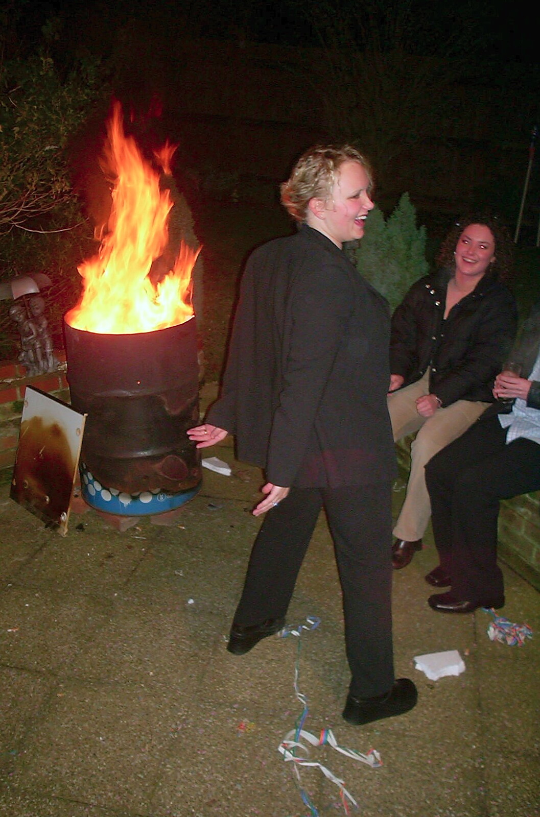 There's a fire in a barrel going on from A 3G Lab New Year at Michelle's, St Ives, Cambridgeshire - 31st December 2001