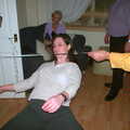 Hannah does the limbo, A 3G Lab New Year at Michelle's, St Ives, Cambridgeshire - 31st December 2001