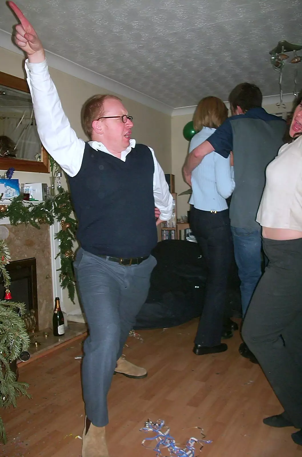 Julian channels his John Travolta, from A 3G Lab New Year at Michelle's, St Ives, Cambridgeshire - 31st December 2001