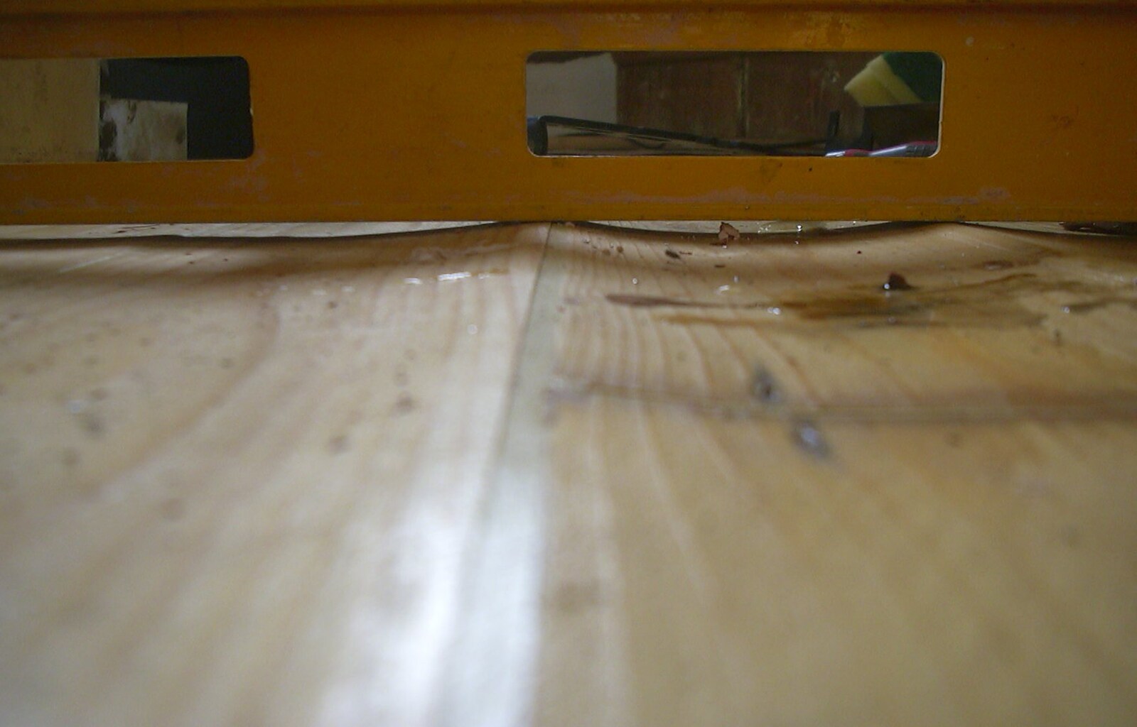 The floorboards have become very warped from Bathroom Rebuilding, Brome, Suffolk - 1st February 2002