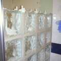 A glass-block wall is built for the shower, Bathroom Rebuilding, Brome, Suffolk - 1st February 2002
