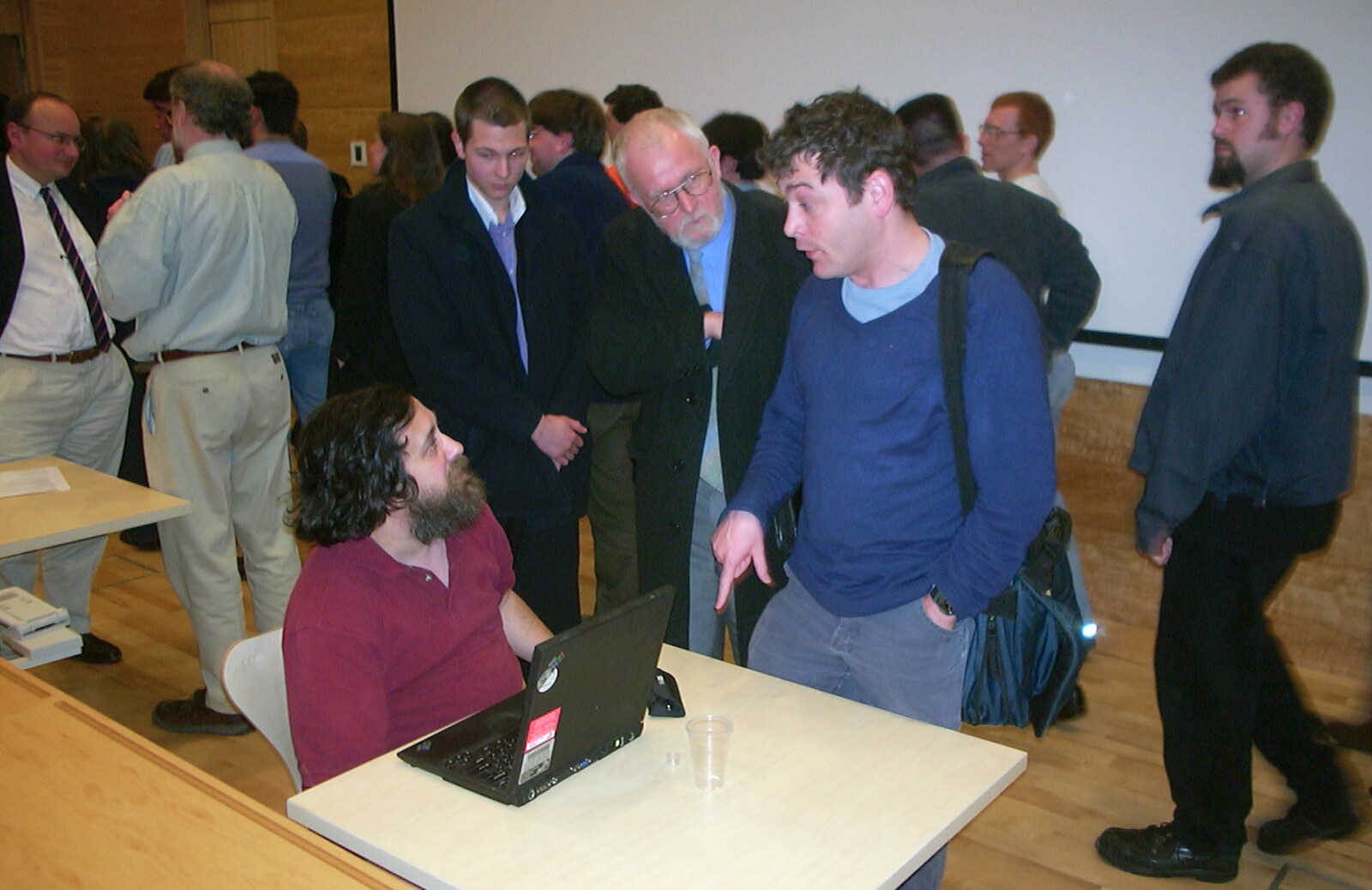 Richard Stallman greets the attendees from Marc Chops Trees, Richard Stallman and a March Miscellany, Suffolk and Cambridge - 5th March 2002