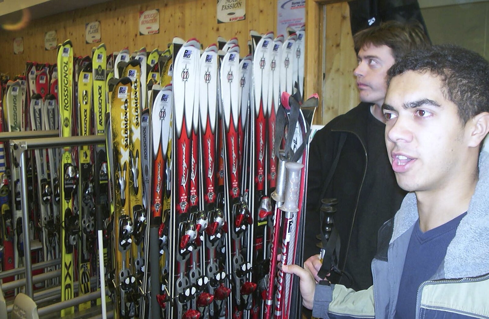 In Chamonix, Marc gets his skis sorted from 3G Lab Goes Skiing In Chamonix, France - 12th March 2002