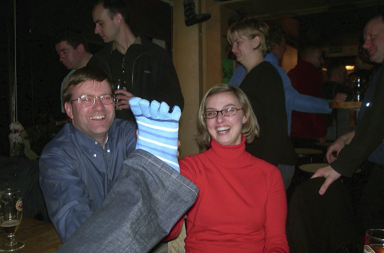 Paul, Michelle's foot and Wendy from 3G Lab Goes Skiing In Chamonix, France - 12th March 2002