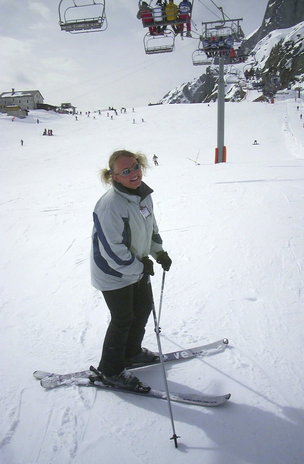 Michelle hangs about from 3G Lab Goes Skiing In Chamonix, France - 12th March 2002