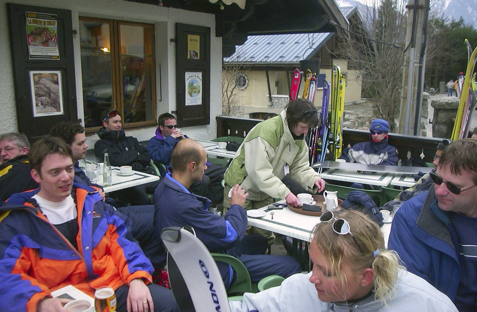 We find a café in town for lunch from 3G Lab Goes Skiing In Chamonix, France - 12th March 2002