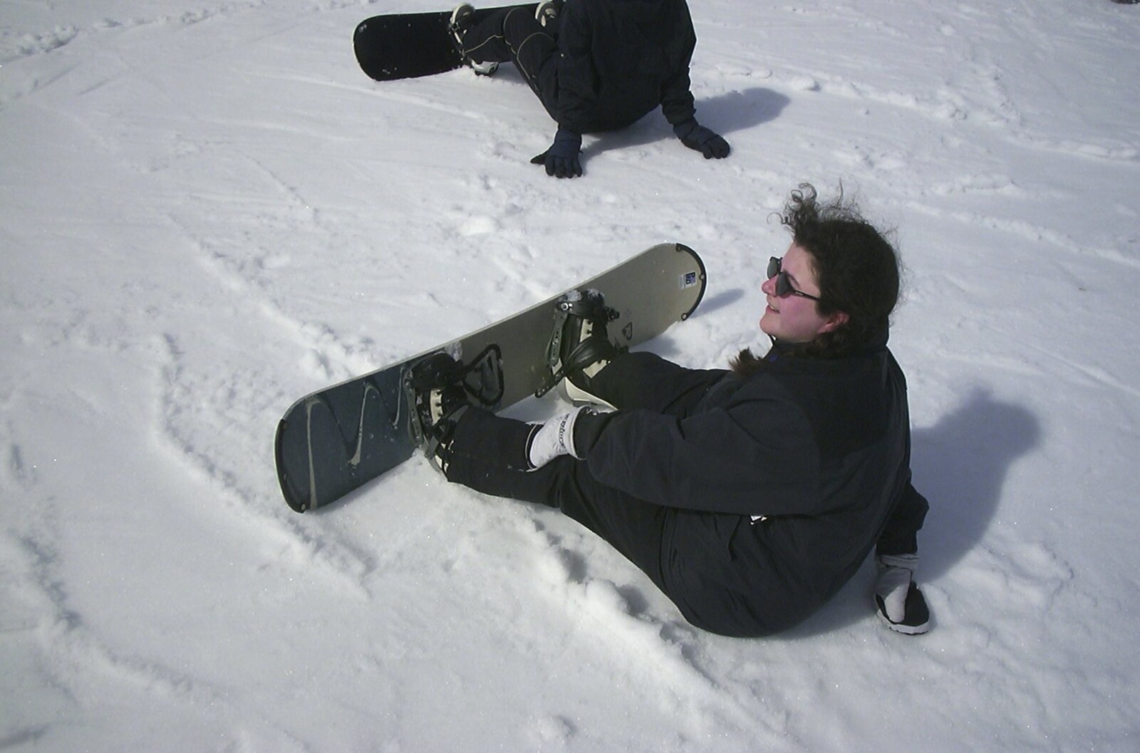 Stephanie sits on her arse for a bit from 3G Lab Goes Skiing In Chamonix, France - 12th March 2002
