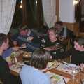 At dinner, it's time for raclette, 3G Lab Goes Skiing In Chamonix, France - 12th March 2002
