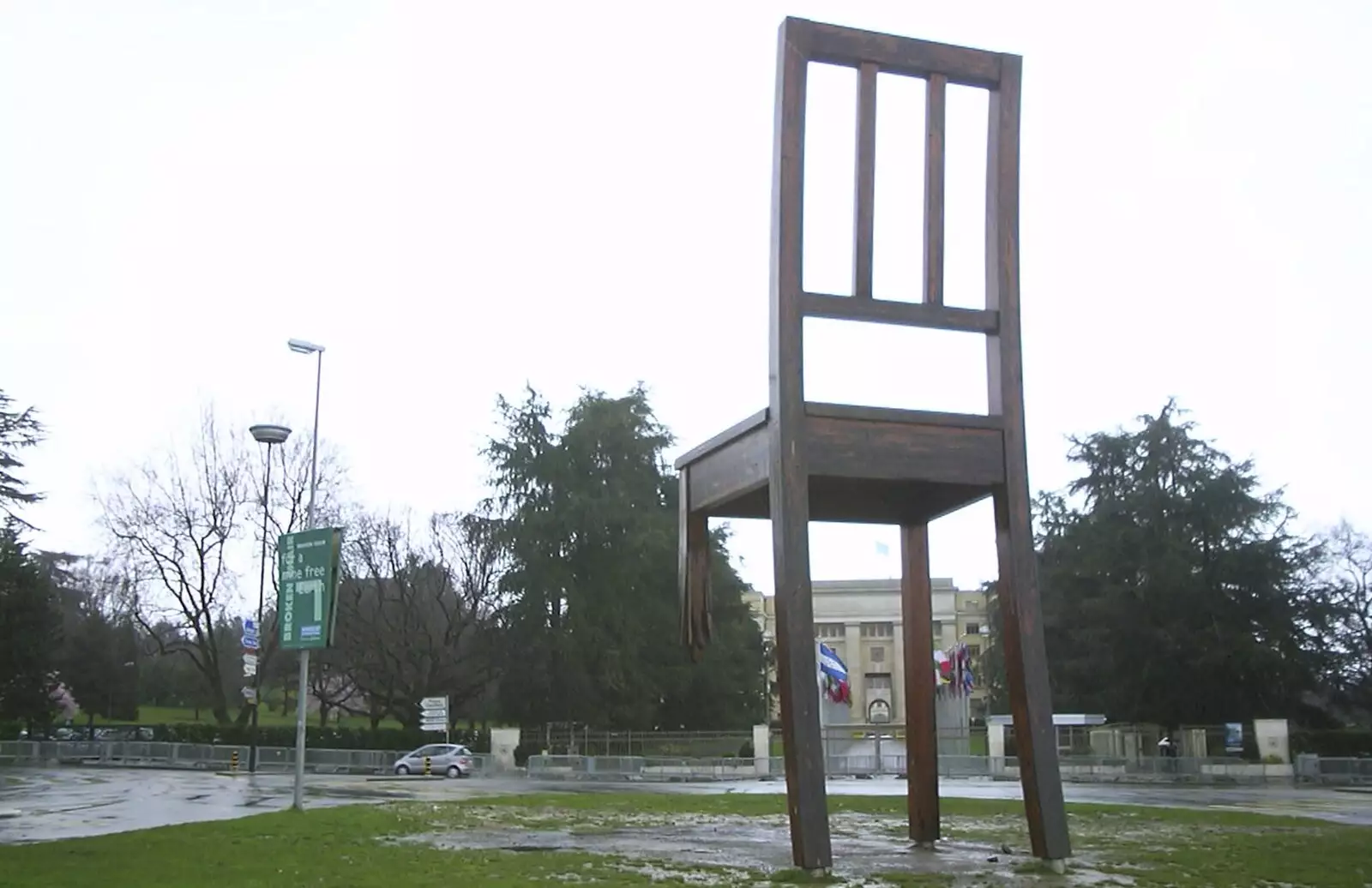 A giant chair near the UN building, from Nosher in Geneva, Switzerland - 17th March 2002